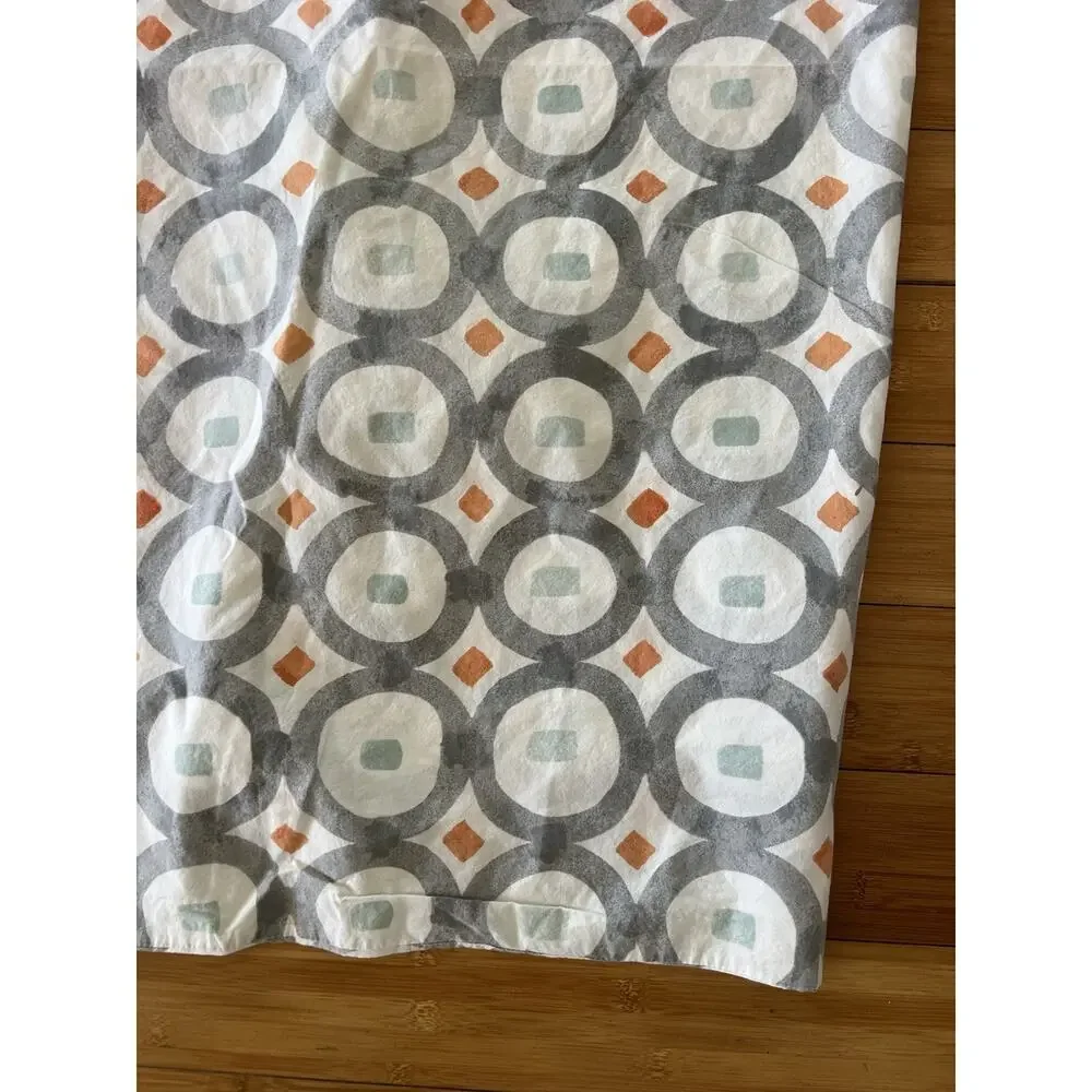 West Elm Green Circle Trellis Full queen duvet cover 100% Cotton